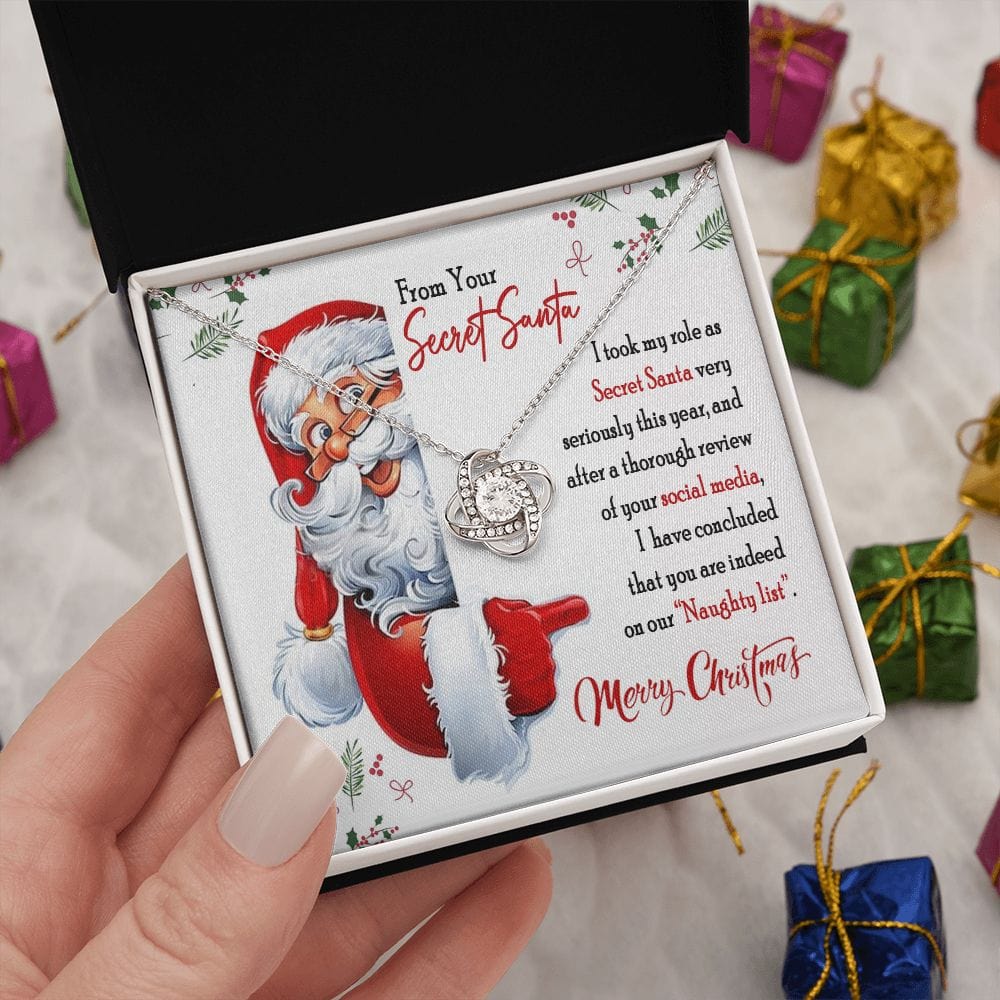 From Your Secret Santa Gift Necklace for Coworker / Love Knot Necklace For Women