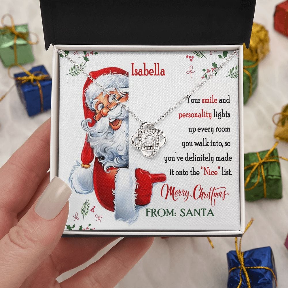 Personalized Message Card with Gift Necklace from Santa / Women's Christmas Gift from Santa