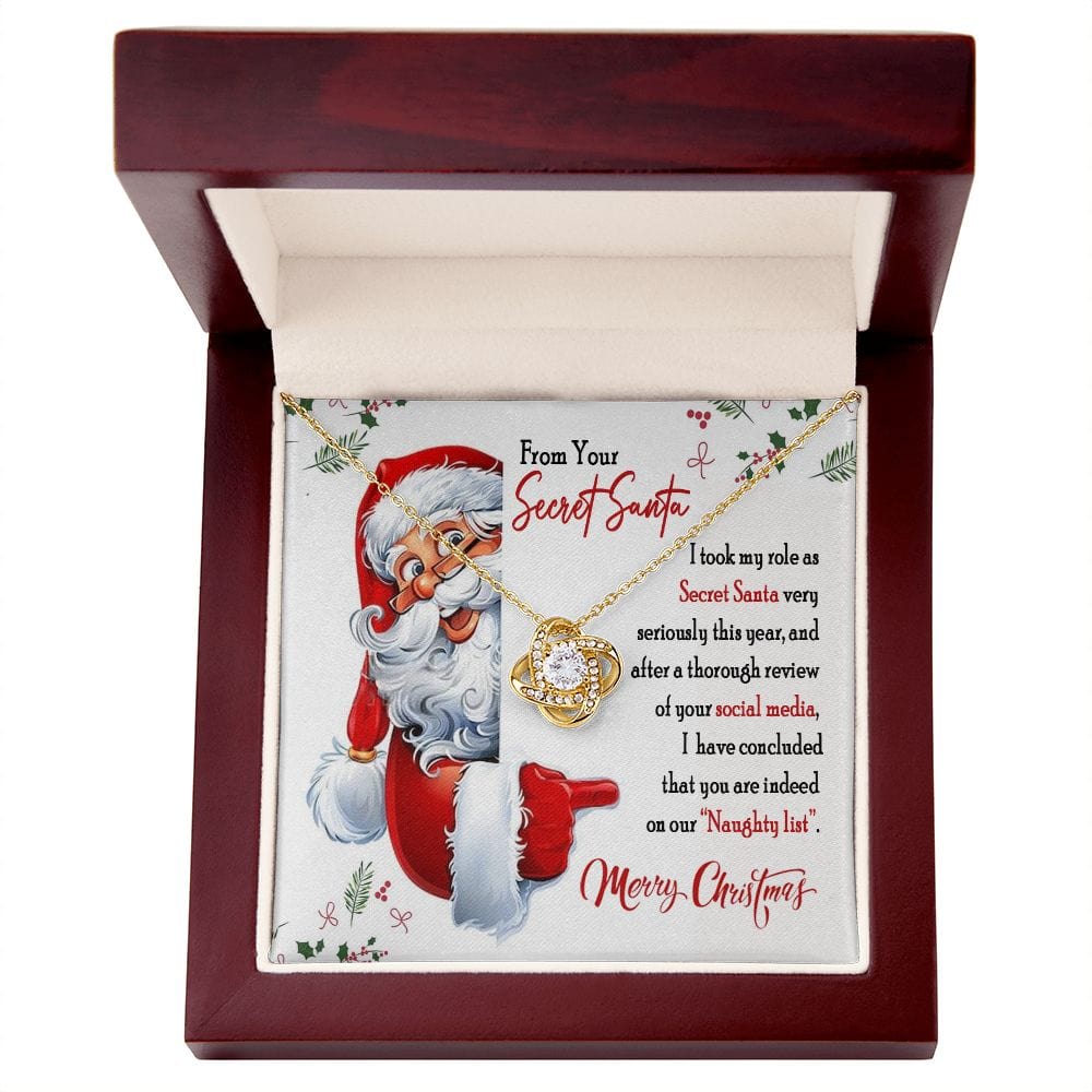 From Your Secret Santa Gift Necklace for Coworker / Love Knot Necklace For Women