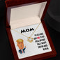 To Mom Gift Necklace, Funny Message Card with Necklace to Mom from Son, Daughter, Mom Birthday, Gift from Children