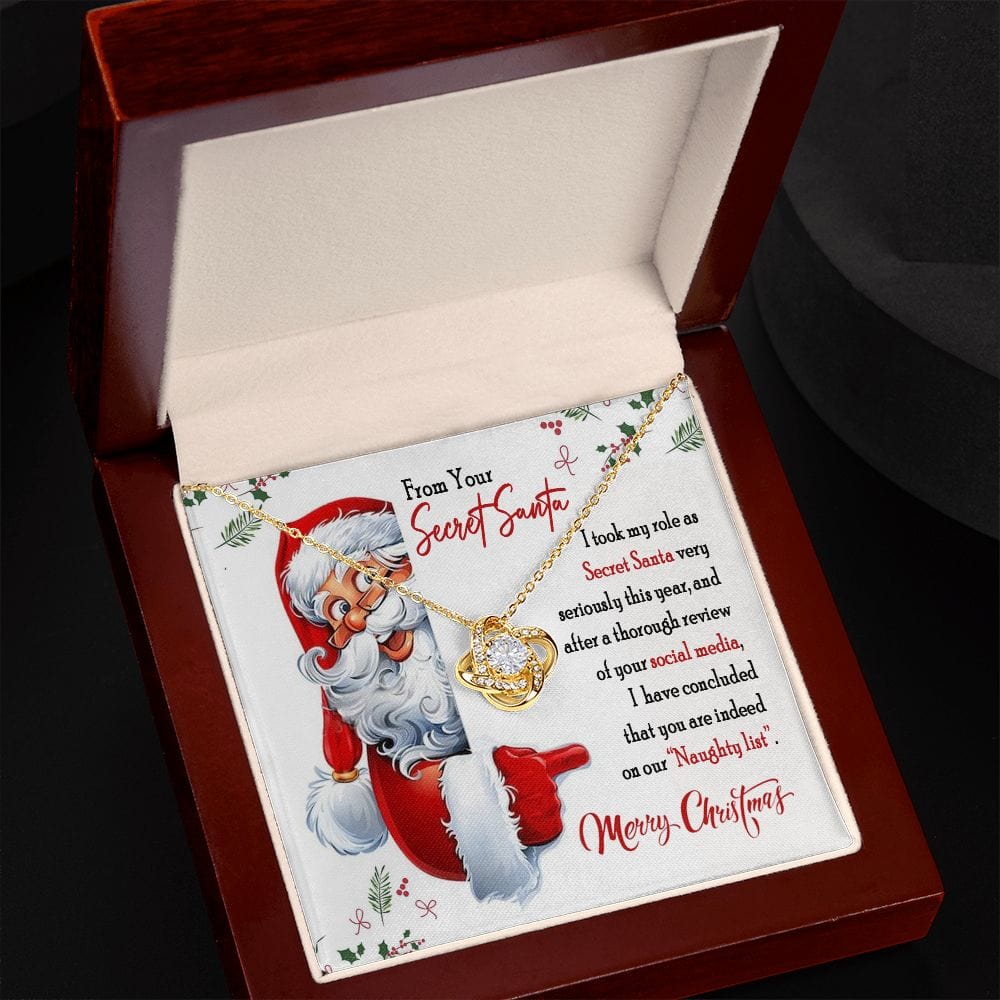 From Your Secret Santa Gift Necklace for Coworker / Love Knot Necklace For Women