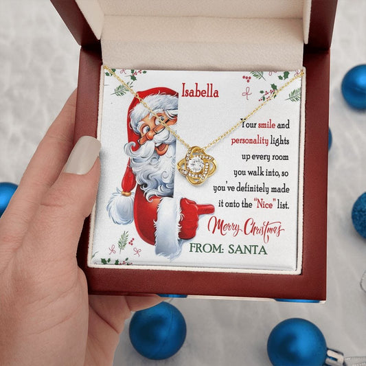Personalized Message Card with Gift Necklace from Santa / Women's Christmas Gift from Santa