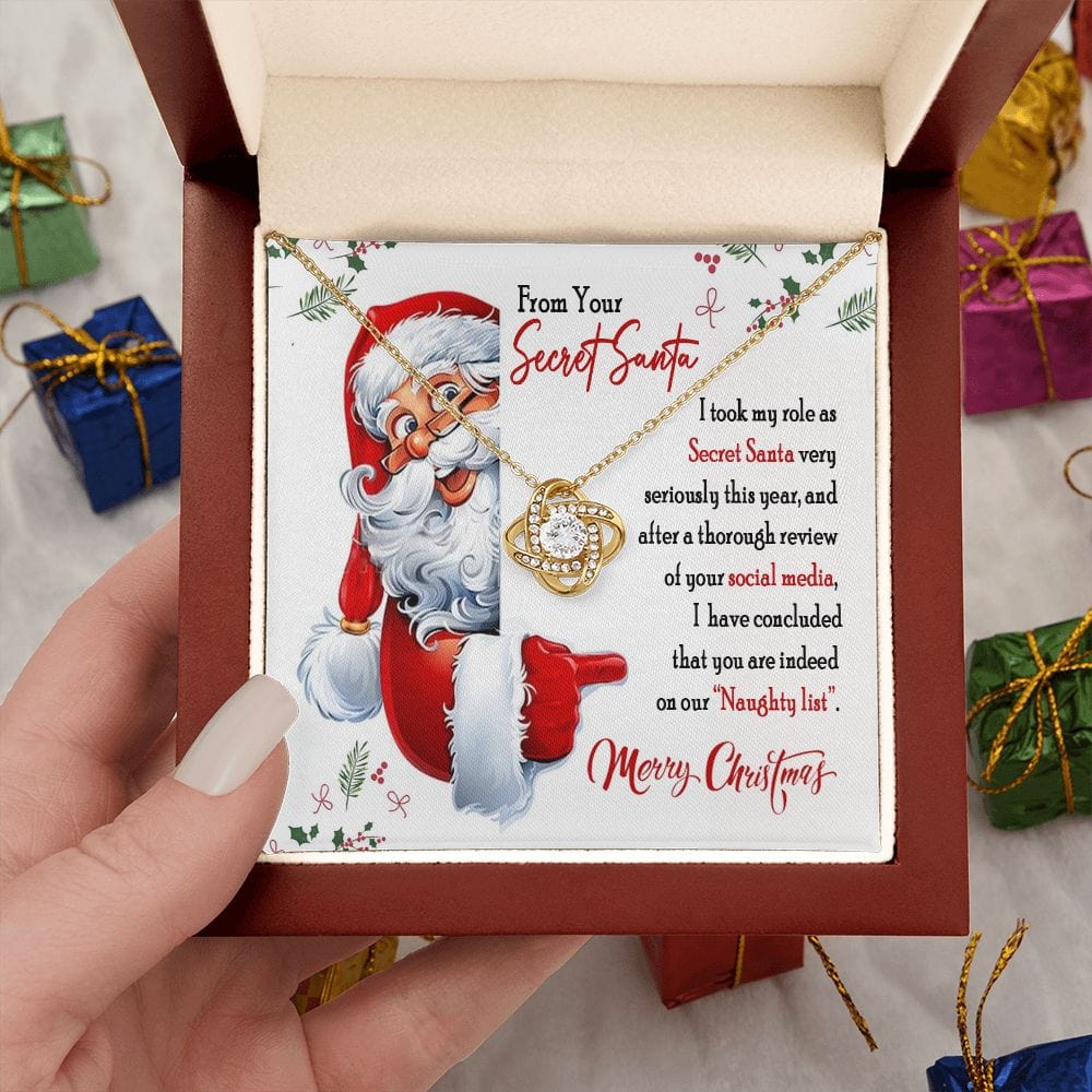 From Your Secret Santa Gift Necklace for Coworker / Love Knot Necklace For Women
