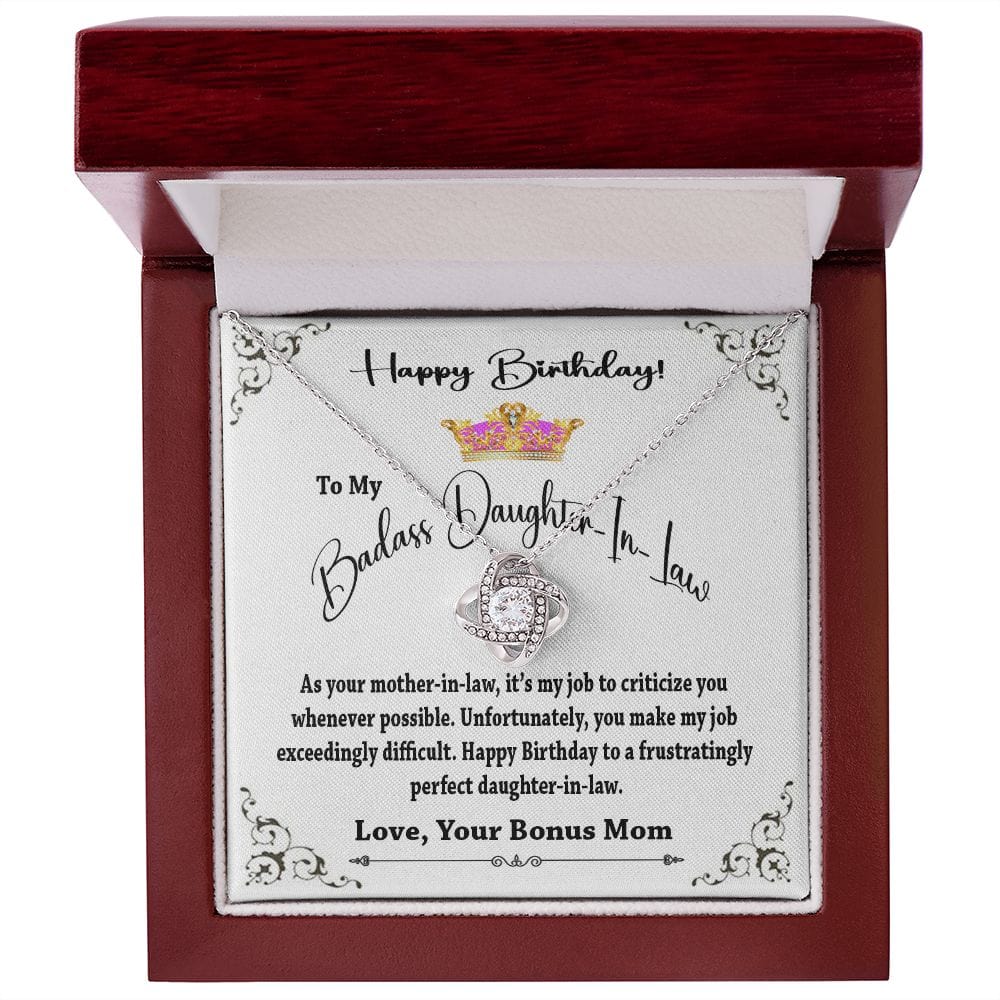 Happy Birthday to My Daughter In Law / Love Knot Necklace for Daughter In Law / Gift From Mother In Law / To My Daughter In Law