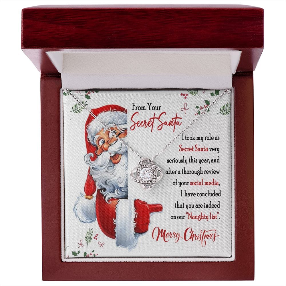 From Your Secret Santa Gift Necklace for Coworker / Love Knot Necklace For Women