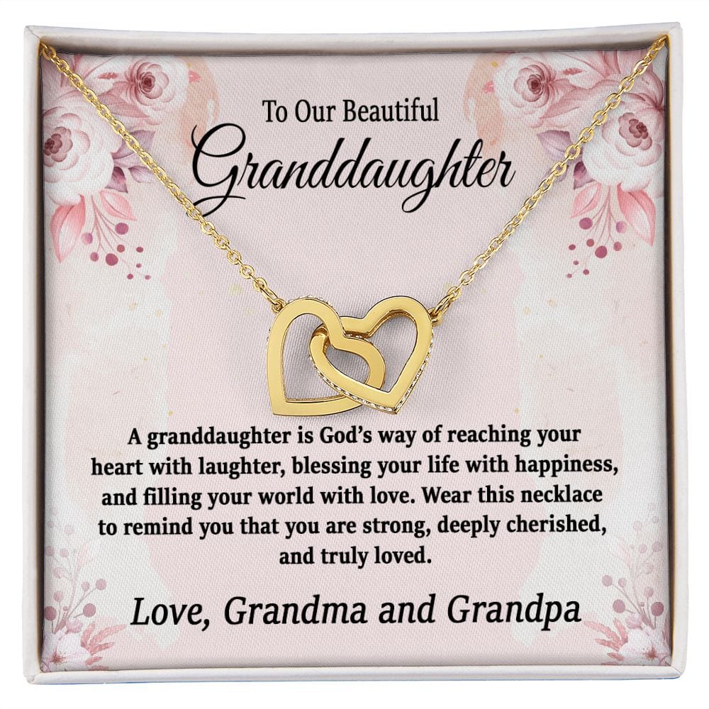 Interlocking Hearts Necklace for Granddaughter | To My Beautiful Granddaughter | Interlocking Hearts Necklace | Granddaughter Present /To My Granddaughter Gift