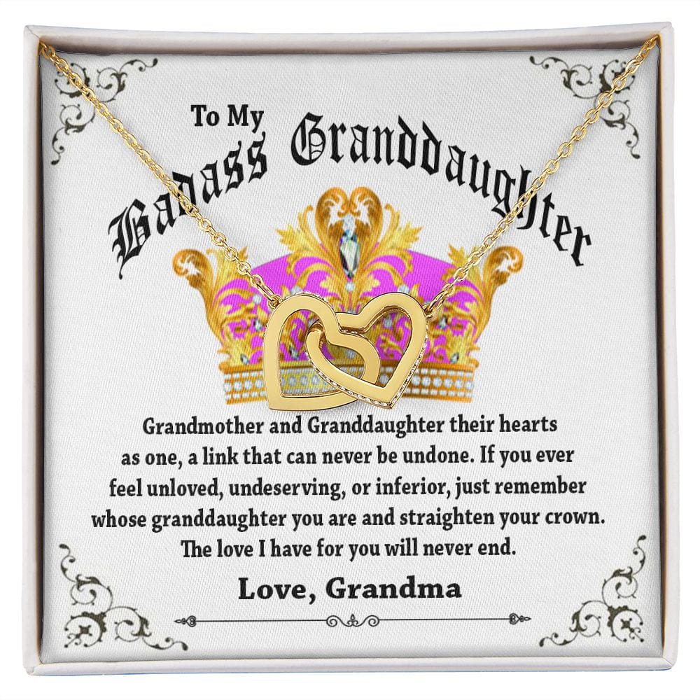 To My Badass Granddaughter Interlocking Hearts Necklace from Grandma