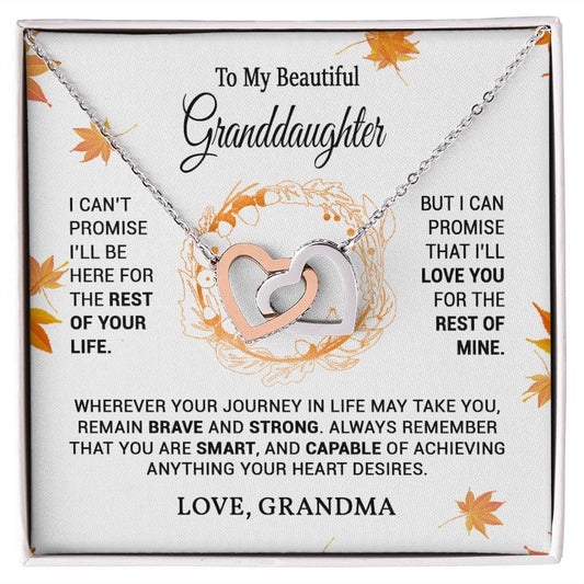 To My Granddaughter Interlocking Hearts Necklace / Graddaughter Gift from Grandma