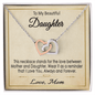 To My Beautiful Daughter Interlocking Hearts Necklace / Gift Necklace to Daughter from Mom