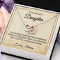 To My Beautiful Daughter Interlocking Hearts Necklace / Gift Necklace to Daughter from Mom