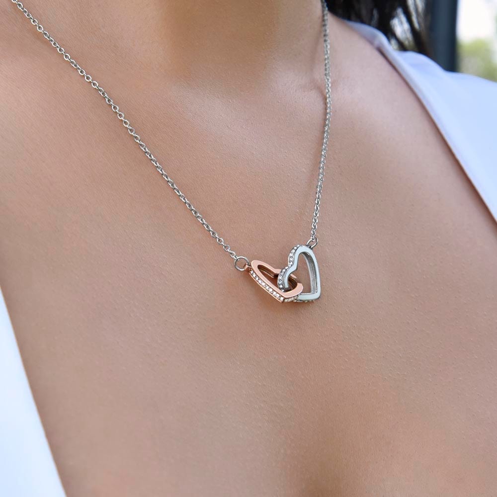 To My Granddaughter Gift Necklace from Grandma / Interlocking Hearts Necklace