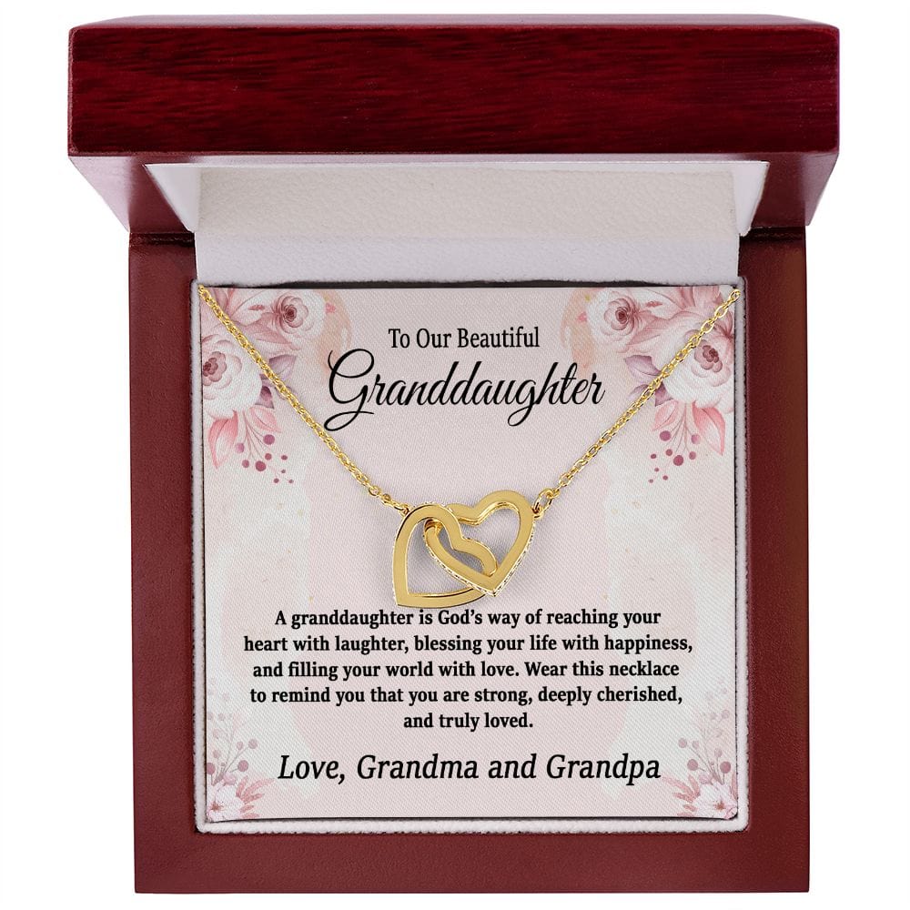 Interlocking Hearts Necklace for Granddaughter | To My Beautiful Granddaughter | Interlocking Hearts Necklace | Granddaughter Present /To My Granddaughter Gift