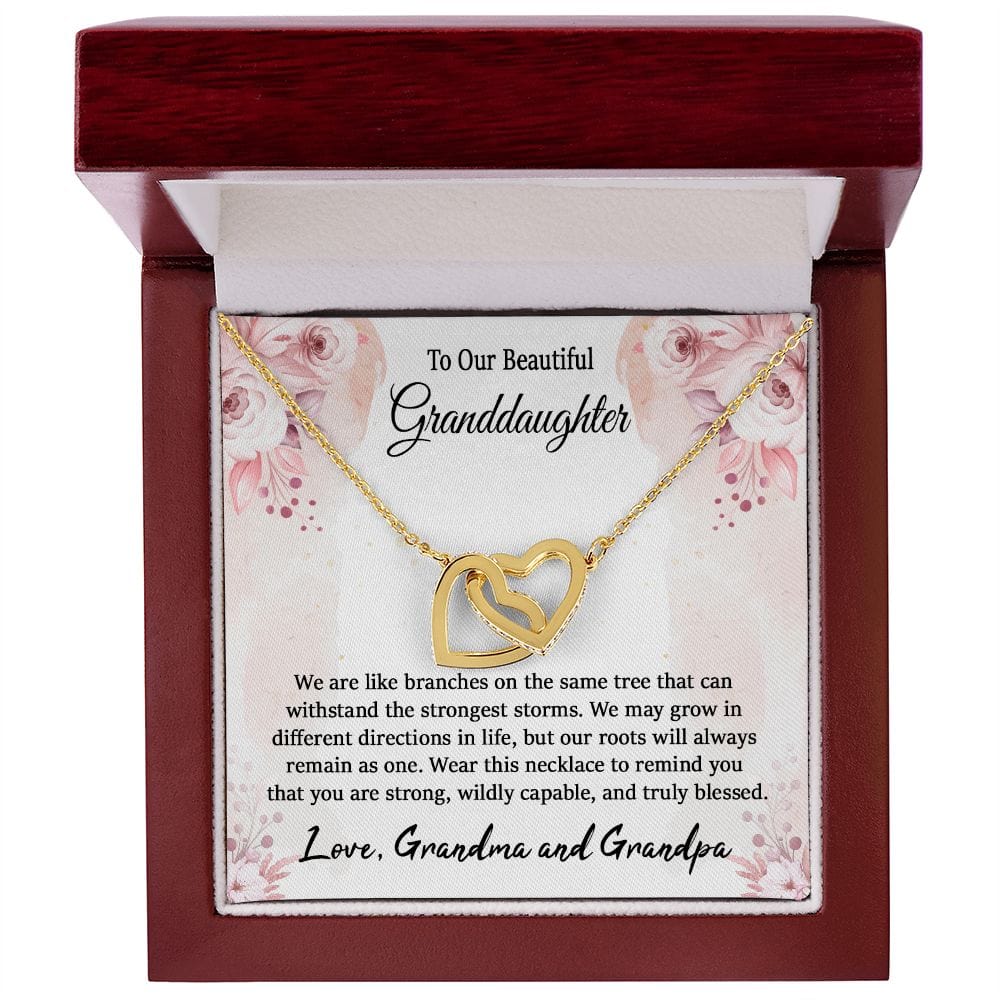 To Our Beautiful Granddaughter Gift Necklace from Grandparents / Interlocking Hearts Necklace for Granddaughter / Granddaughter Present/ To My Granddaughter