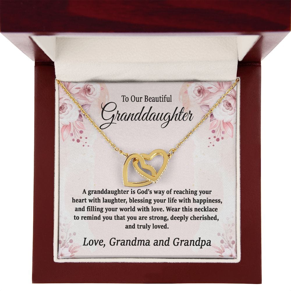 Interlocking Hearts Necklace for Granddaughter | To My Beautiful Granddaughter | Interlocking Hearts Necklace | Granddaughter Present /To My Granddaughter Gift