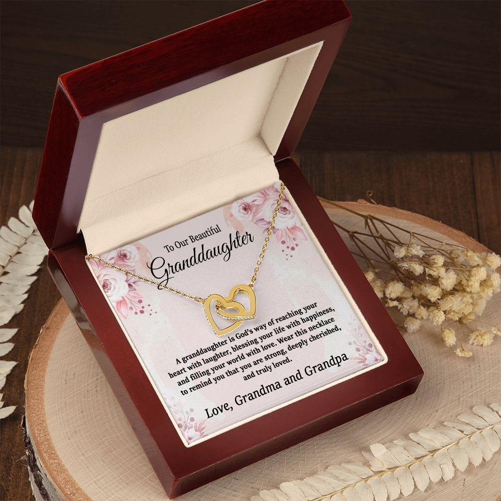 Interlocking Hearts Necklace for Granddaughter | To My Beautiful Granddaughter | Interlocking Hearts Necklace | Granddaughter Present /To My Granddaughter Gift