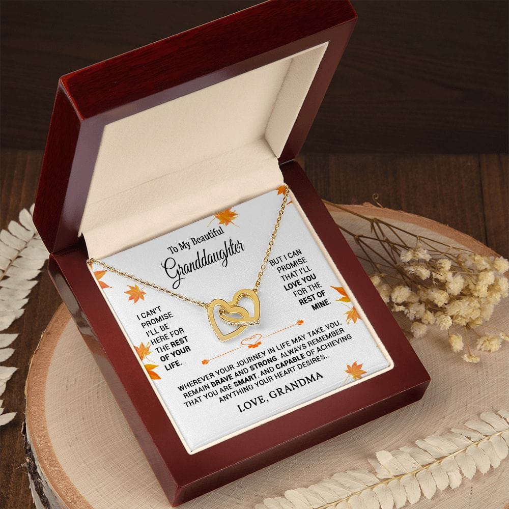 To My Granddaughter Gift Necklace from Grandma / Interlocking Hearts Necklace for Granddaughter
