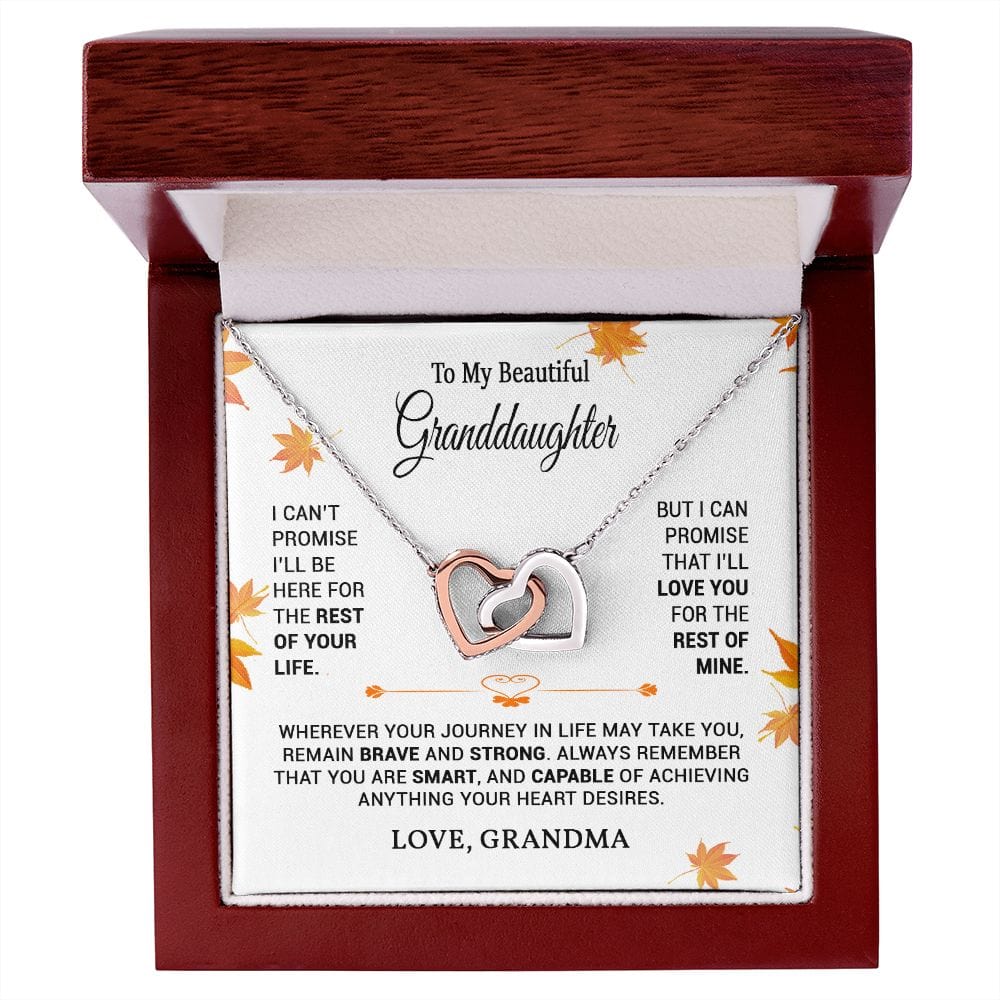 To My Granddaughter Gift Necklace from Grandma / Interlocking Hearts Necklace for Granddaughter