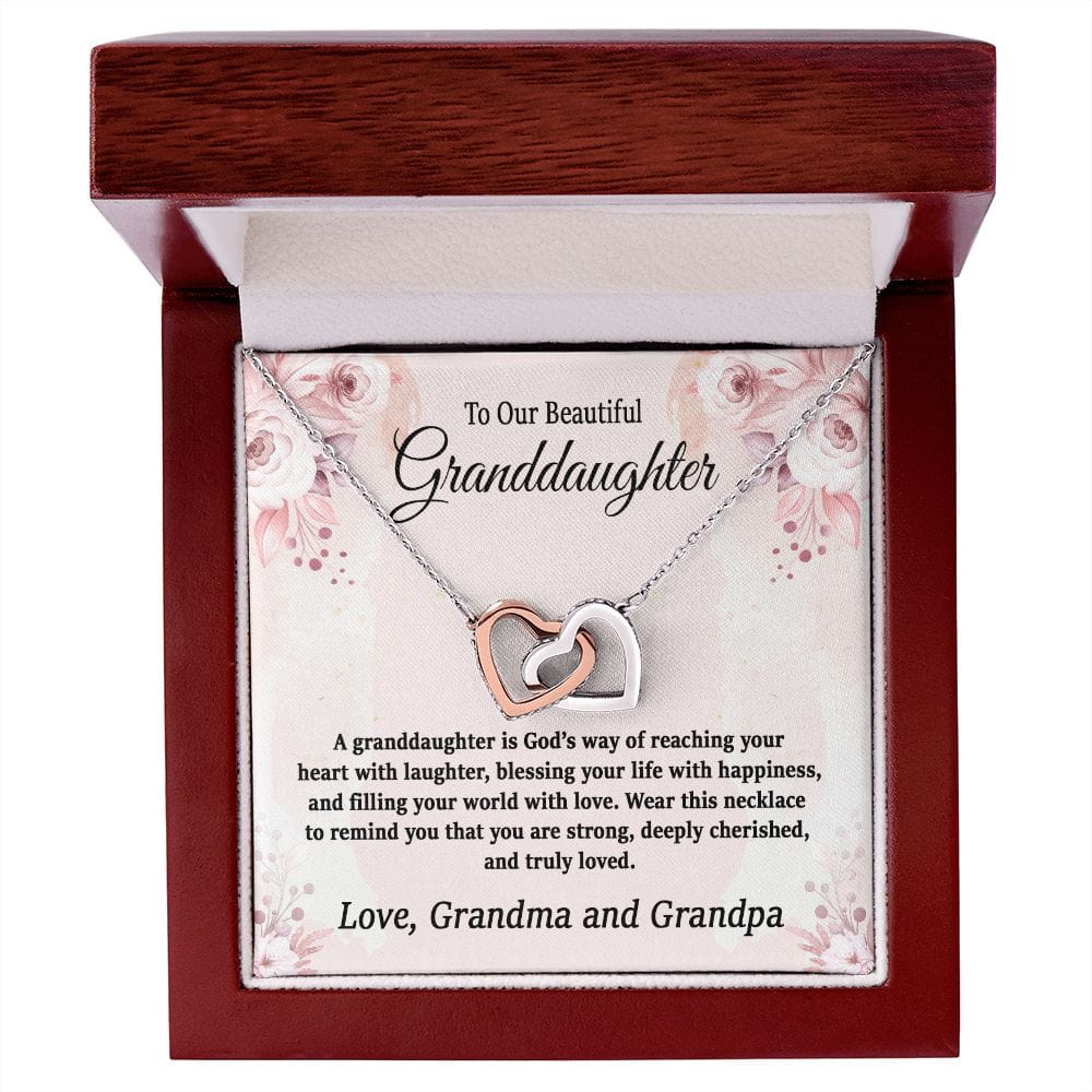 Interlocking Hearts Necklace for Granddaughter | To My Beautiful Granddaughter | Interlocking Hearts Necklace | Granddaughter Present /To My Granddaughter Gift