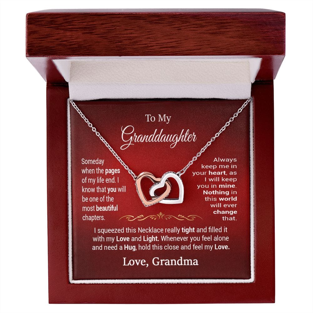 Granddaughter Interlocking Hearts Necklace from Granddma / To My Granddaughter Gift Necklace