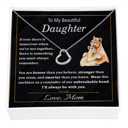 To My Beautiful Daughter Gift Necklace from Mom / To My Daughter Present