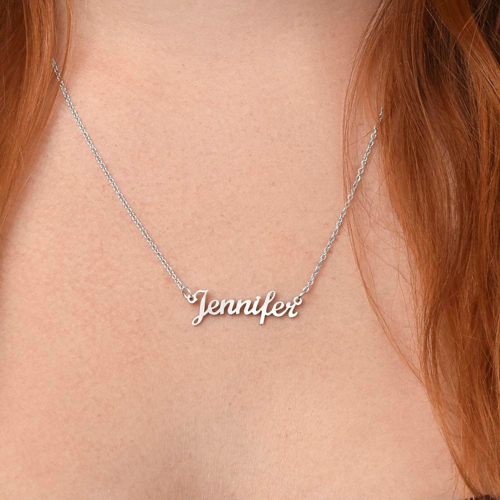 To My Daughter Custom Name Necklace from Mom / Christmas Message Card Name Necklace