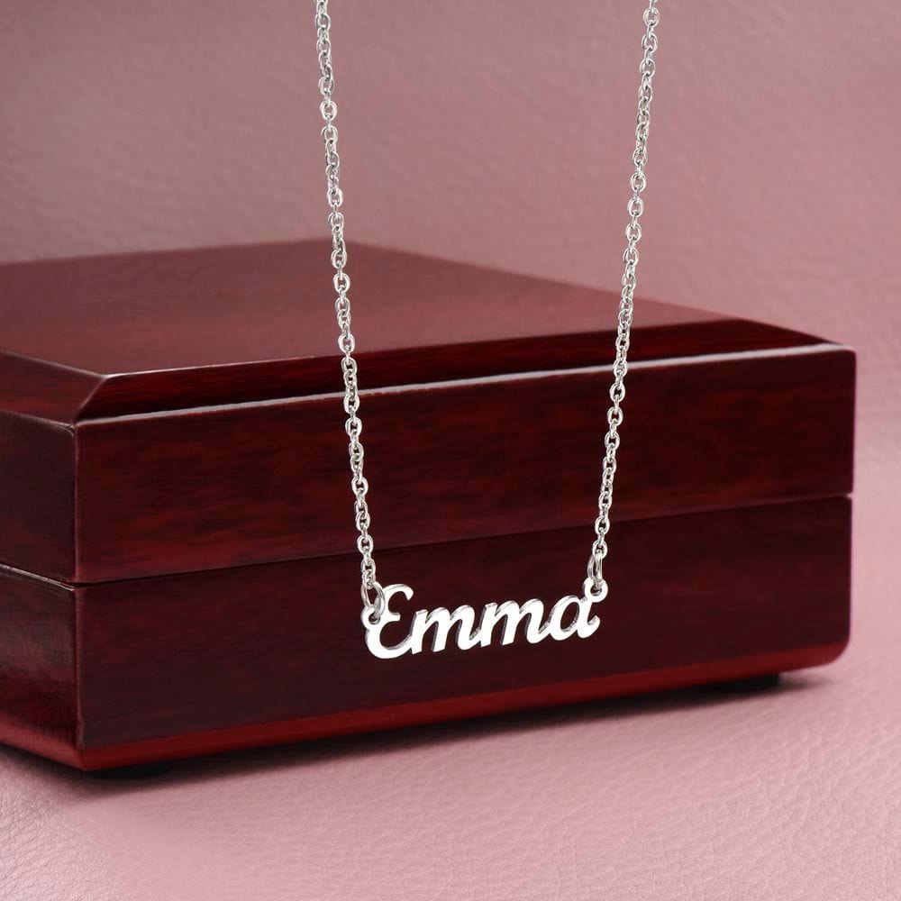 To My Daughter Custom Name Necklace from Mom / Christmas Message Card Name Necklace