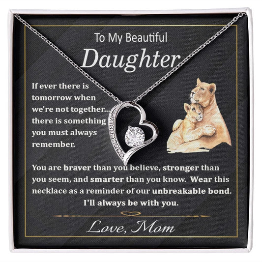 To My Beautiful Daughter Gift Necklace from Mom / To My Daughter Present