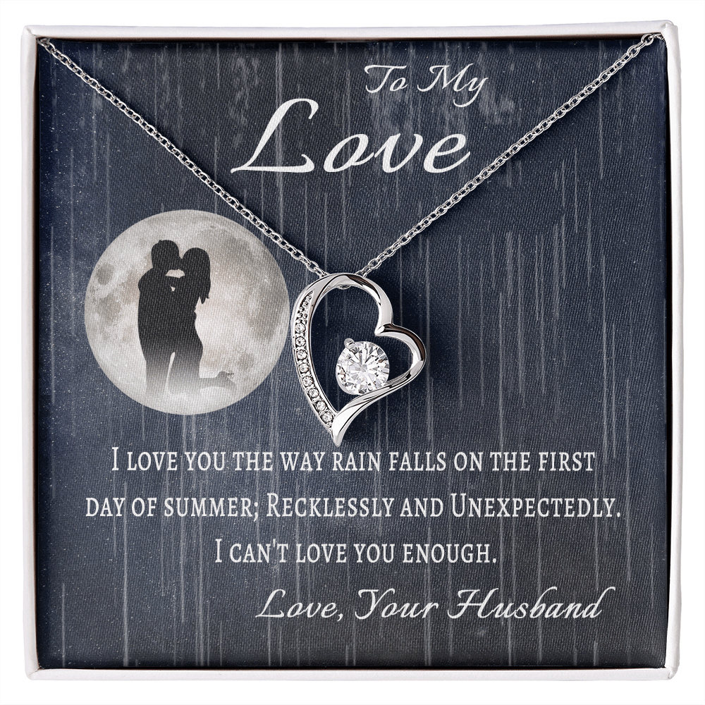 To My Wife Message Card Necklace, To My Love from Husband, Anniversary Gift Necklace for Wife, Birthday Gifts for Wife