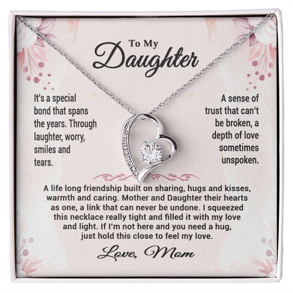 To My Daughter Gift Necklace from Mom / Forever Love Pendant Necklace for Daughter