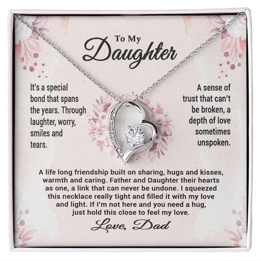 To My Daughter Gift Necklace From Dad / Forever Love Pendant Necklace for Daughter