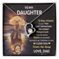 To My Daughter Gift Necklace From Dad, Daughter Birthday Gift from Dad, Message Card Necklace for Daughter, Forever Love Necklace for Her