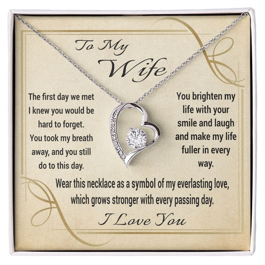 To My Wife Gift Necklace with Heartfelt Message Card