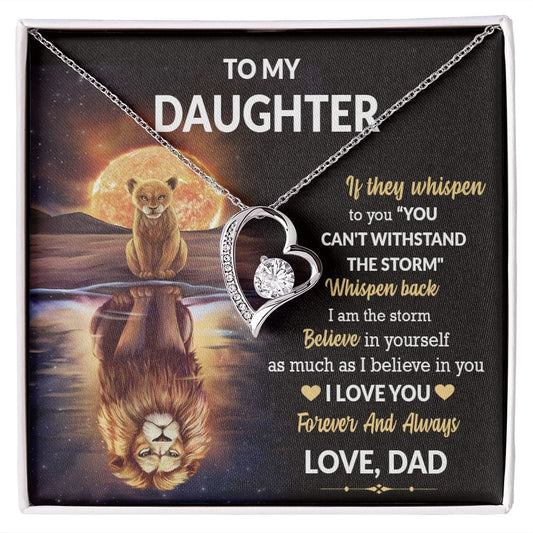 To My Daughter Gift Necklace From Dad / Forever Love Pendant Neklace for Daughter