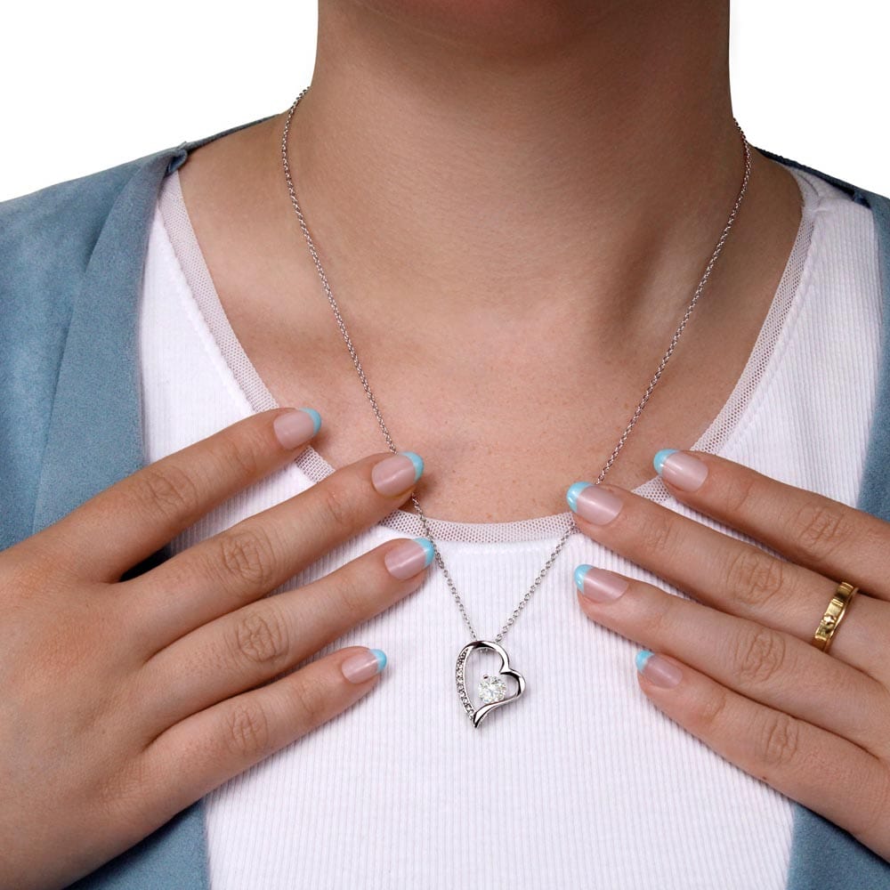 To My Granddaughter Gift Necklace with Message Card from Grandpa, Forever Love Pendant Necklace gift from Grandpa