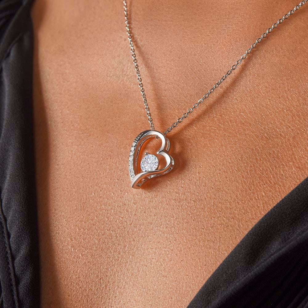 To My Granddaughter Gift Necklace with Message Card from Grandpa, Forever Love Pendant Necklace gift from Grandpa