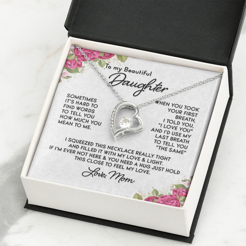 To My Beautiful Daughter Necklace / To My Daughter from Mom / Daughter Birthday Present / Daughter Christmas Gift