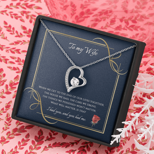 To My Wife Gift Necklace, Forever Love Necklace, Valentine's Day Necklace for Wife, Anniversary Gift Necklace