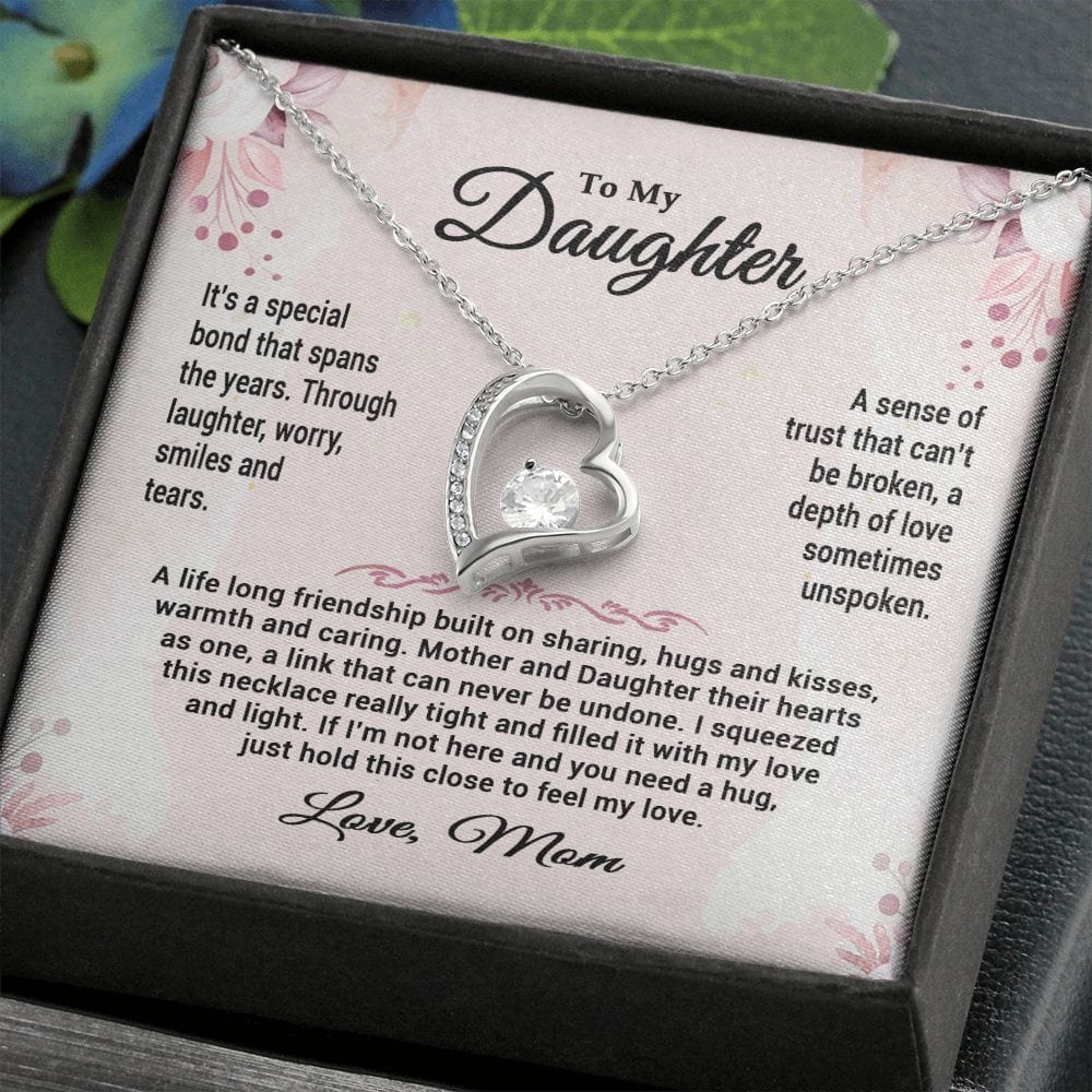 To My Daughter Gift Necklace from Mom / Forever Love Pendant Necklace for Daughter
