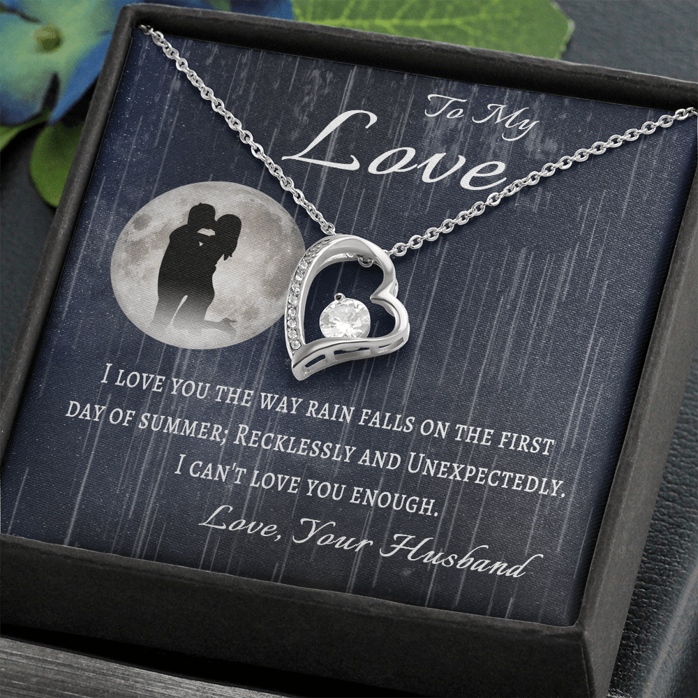 To My Wife Message Card Necklace, To My Love from Husband, Anniversary Gift Necklace for Wife, Birthday Gifts for Wife