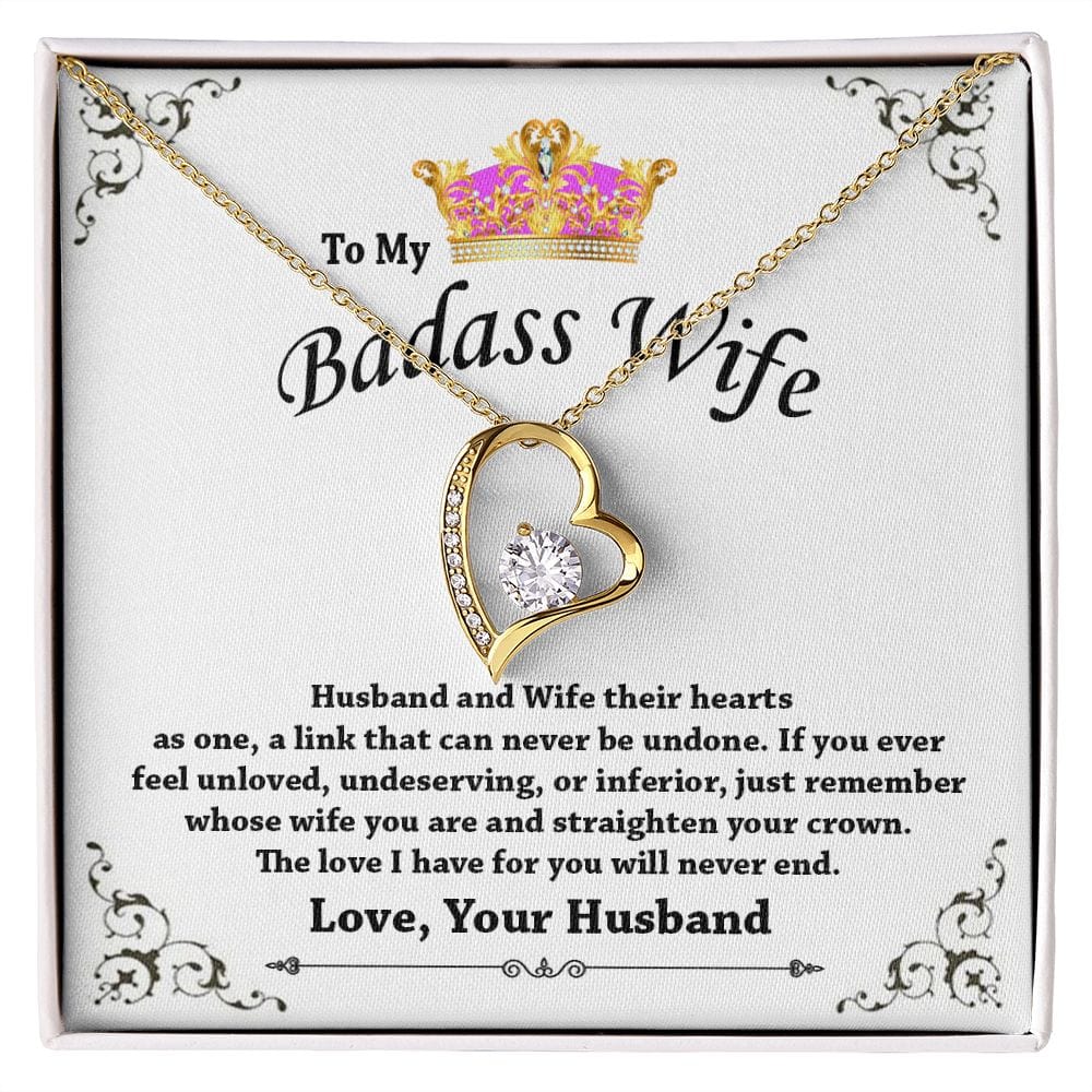 To My Badass Wife Forever Love Necklace