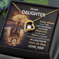 To My Daughter Gift Necklace From Dad, Daughter Birthday Gift from Dad, Message Card Necklace for Daughter, Forever Love Necklace for Her