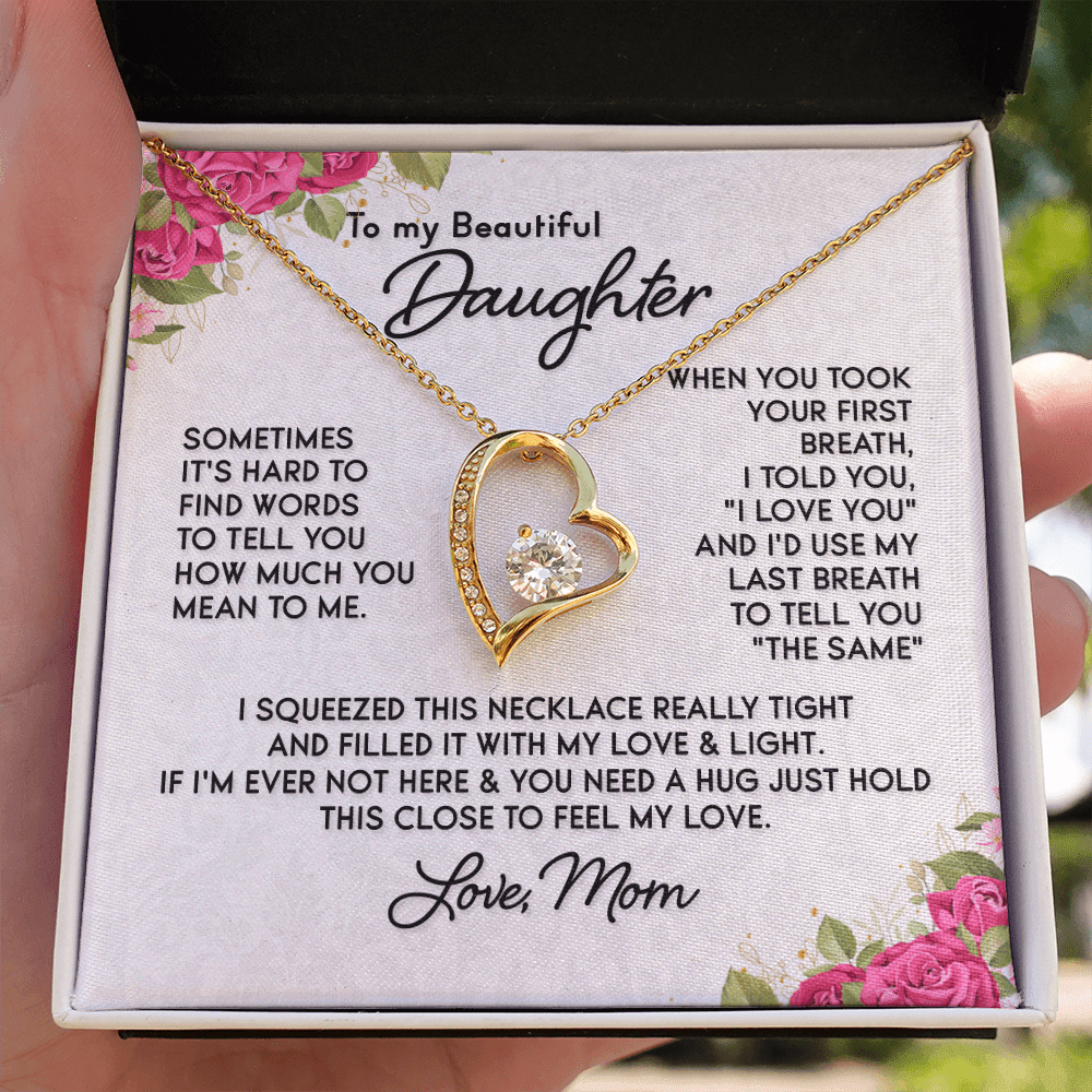 To My Beautiful Daughter Necklace / To My Daughter from Mom / Daughter Birthday Present / Daughter Christmas Gift