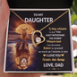 To My Daughter Gift Necklace From Dad, Daughter Birthday Gift from Dad, Message Card Necklace for Daughter, Forever Love Necklace for Her