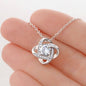 Firefighter wife Love Knot Necklace / To Wife From Husband / 14k White Gold Over Stainless Steel Love Knot Necklace