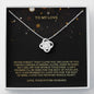 Love Knot Necklace / To My Fiancée Message Card Necklace / Gifts for Future Wife
