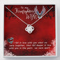 Firefighter wife Love Knot Necklace / To Wife From Husband / 14k White Gold Over Stainless Steel Love Knot Necklace