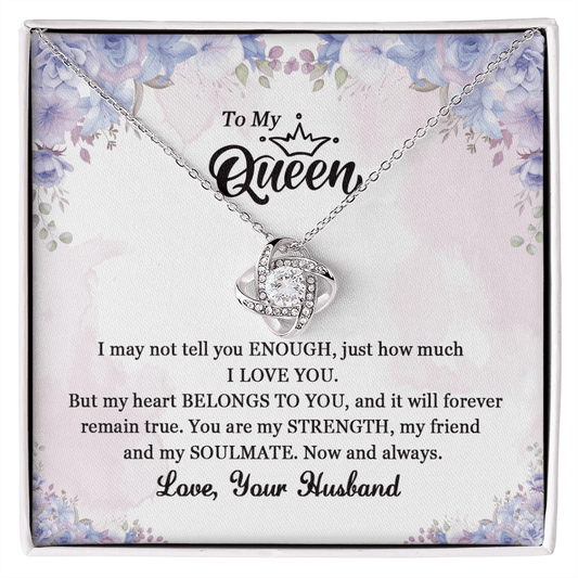 To My Queen Gift Necklace, Love Knot Necklace for Wife, Anniversary Gift To My Wife, Birthday Gift for Wife from Husband