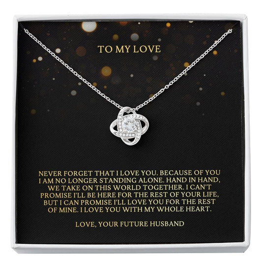 Love Knot Necklace / To My Fiancée Message Card Necklace / Gifts for Future Wife