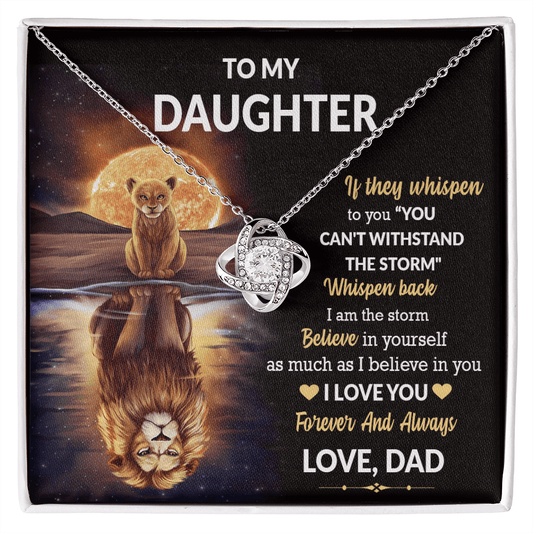 To My Daughter Gift Necklace From Dad, Daughter Birthday Gift from Dad, Message Card Necklace for Daughter, Forever Love Necklace for Her