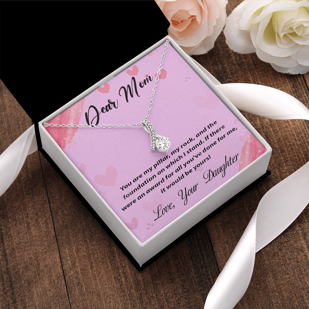 Dear Mom Gift Necklace with Message Card, Mother's Day Gifts, Mom Birthday, Mother's Day Necklace, To Mom from Daughter